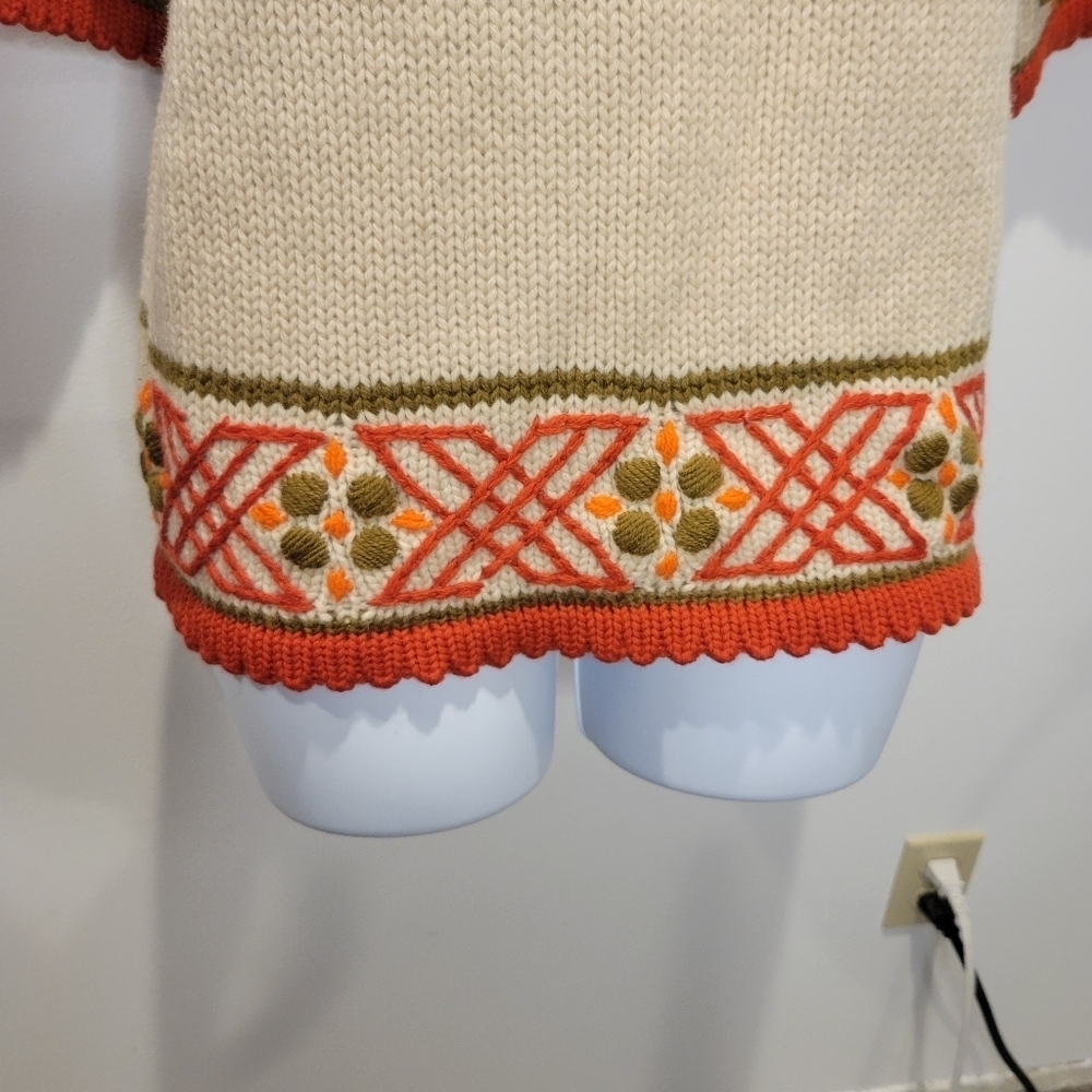 Vintage Tarnie Size M Wool Boho Pattern Sweater Small Flaw View 4